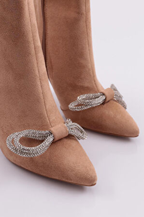 Dgn 5735-424 Gümüş Fiyonk Tokali  Kadın  Topuklu Bot