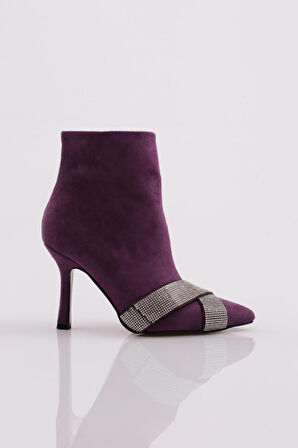 Dgn 5725-424 Çarpaz Taş Detayli  Kadın  Topuklu Bot