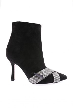 Dgn 5725-424 Çarpaz Taş Detayli  Kadın  Topuklu Bot