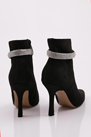 Dgn 5739-424 Silver Taş Zincirli  Kadın  Topuklu Bot