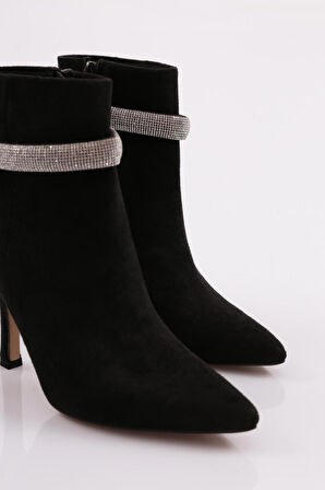 Dgn 5739-424 Silver Taş Zincirli  Kadın  Topuklu Bot