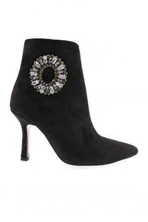 Dgn 5738-424 Renkli Boncuklu Halka Tokali  Kadın  Topuklu Bot