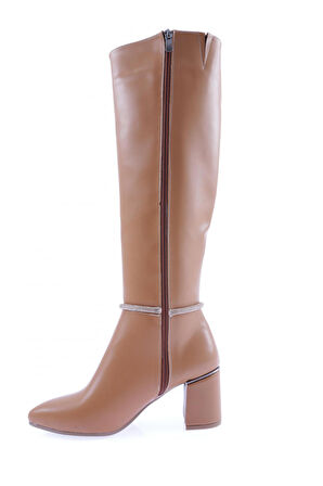 Dgn 133-2164-22K Kadın Zincirli  Topuklu Çizme