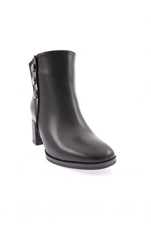 Dgn 406 Kadın Sirali Tokali Yandan Fermuarli Topuklu Bot