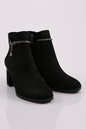 Dgn 407 Kadın Siler Taş İpli Yandan Fermuarli Topuklu Bot