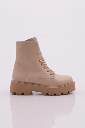 Dgn K1611-22K Kadın Kalin Taban Silver Taşli Bot