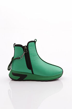 Dgn 685-22K Kadın Kalin Taban Fermuar Detayli Bot