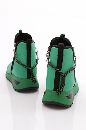 Dgn 685-22K Kadın Kalin Taban Fermuar Detayli Bot