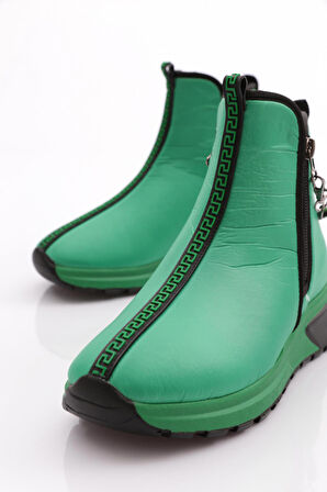 Dgn 685-22K Kadın Kalin Taban Fermuar Detayli Bot