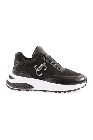 Dgn 022-22K Kadın Kalin Taban Metal Aksesuarli Bağcikli Sneakers Ayakkabi