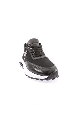Dgn 022-22K Kadın Kalin Taban Metal Aksesuarli Bağcikli Sneakers Ayakkabi