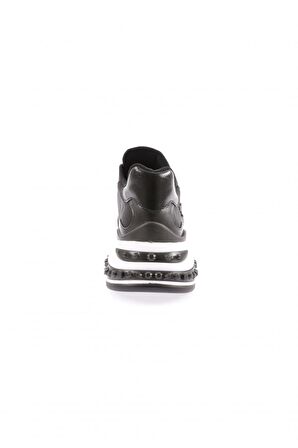 Dgn 022-22K Kadın Kalin Taban Metal Aksesuarli Bağcikli Sneakers Ayakkabi