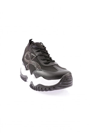 Dgn Z3 23Y Kadın Mega Kalin Taban Silver Taşli Sneakers Ayakkabi