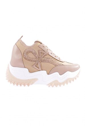 Dgn Z3 23Y Kadın Mega Kalin Taban Silver Taşli Sneakers Ayakkabi