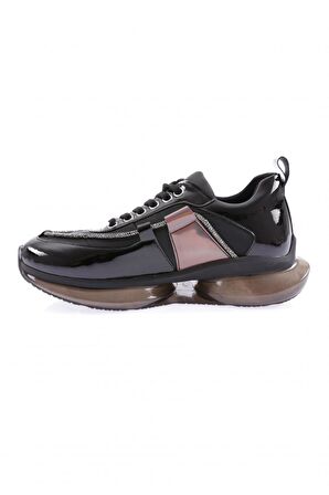 Dgn 954-23Y Kadın Kalin Taban Silver İp Taşli Sneakers Ayakkabi