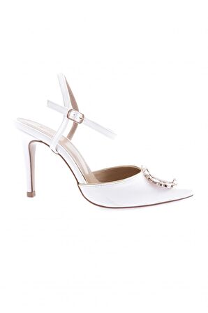 Dgn 1005-23Y Kadın Kristal Tokali Bilekten Bağli İnce Topuklu Ayakkabi