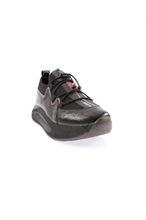 Dgn 832-23Y Kadın Kalin Taban Yazi Detayli Lastik İpli Sneakers Ayakkabi