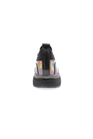 Dgn 832-23Y Kadın Kalin Taban Yazi Detayli Lastik İpli Sneakers Ayakkabi