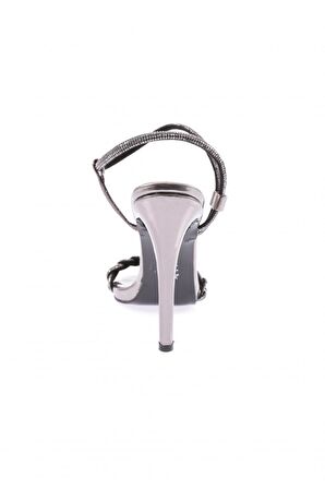 Dgn 533 23Y Kadın Silver Taşli Burgu Bantli Abiye Ayakkabi