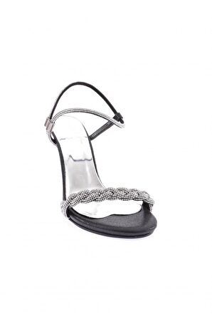 Dgn 533 23Y Kadın Silver Taşli Burgu Bantli Abiye Ayakkabi