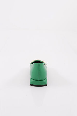 Dgn 2805 Kadın Sivri Burun Silver Taş Metal Tokali Babet