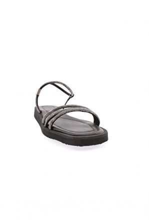 Dgn 536-23Y Kadın Sirali Silver Taşli Sandalet