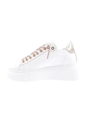 Dgn Es854-23Y Kadın Kalin Taban Silver Taş Bağcikli Sneakers Ayakkabi