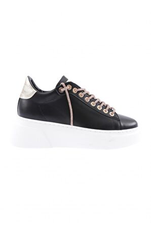 Dgn Es854-23Y Kadin Kalin Taban Silver Taş Bağcikli Sneakers Ayakkabi