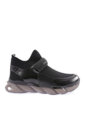 Dgn 104-23Y Kadın Strech Detayli Silver Taş Bantli Sneakers Ayakkabi