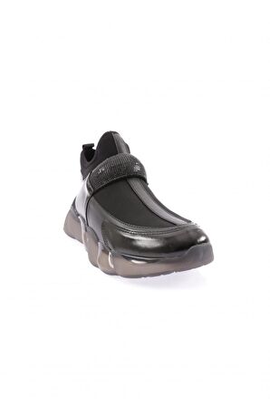 Dgn 104-23Y Kadın Strech Detayli Silver Taş Bantli Sneakers Ayakkabi