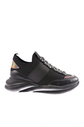 Dgn 222-23Y Kadin Strech Detayli Kristal Taşli Sneakers Ayakkabi