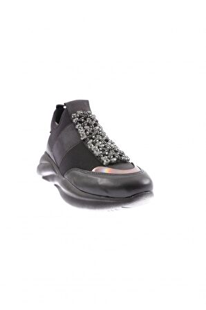 Dgn 222-23Y Kadin Strech Detayli Kristal Taşli Sneakers Ayakkabi