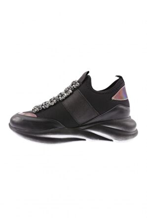 Dgn 222-23Y Kadin Strech Detayli Kristal Taşli Sneakers Ayakkabi