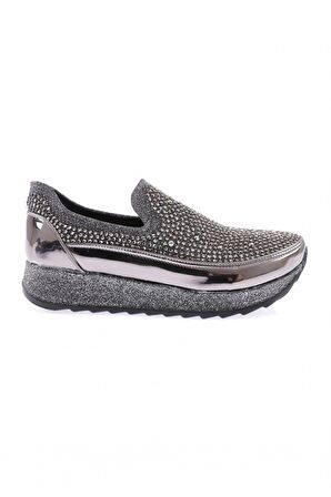 Dgn Akt-05-23Y Kadın Kalin Taban Kristal Taşli Sneakers Ayakkabi