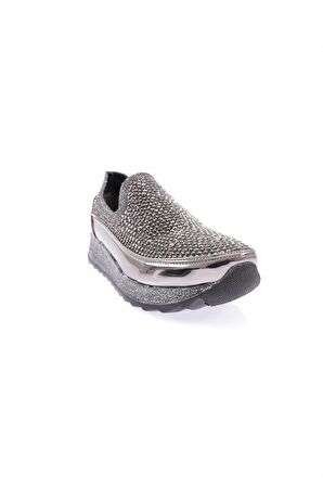 Dgn Akt-05-23Y Kadın Kalin Taban Kristal Taşli Sneakers Ayakkabi