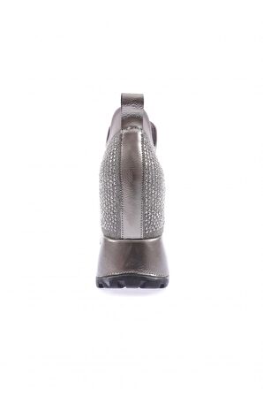 Dgn 927-23Y Kadın Mega Kalin Taban Silver Taşli Sneakers Ayakkabi