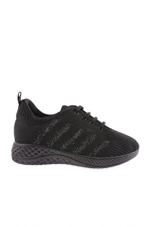 Dgn 840-23Y Kadın Bağcikli Yanlari Simli Lazerli Sneaker Ayakkabi