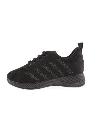 Dgn 840-23Y Kadın Bağcikli Yanlari Simli Lazerli Sneaker Ayakkabi