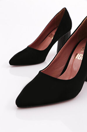 Dgn 660-22Y Kadin Sivri Burun Parmak Dekolteli Galvaniz Ökçe Topuklu Ayakkabi