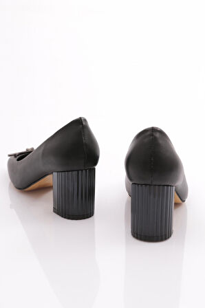 Dgn K111 Kadin Kare Tokali Simli İp Detayli Topuklu Ayakkabi