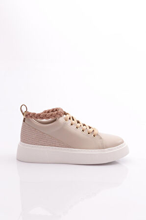 Dgn Es851 Kadin Kalin Taban Halhal Detayli Silver Taşli Sneakers Ayakkabi
