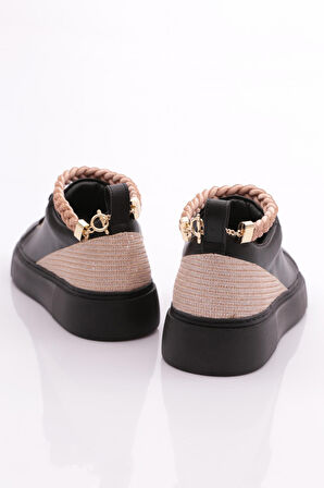 Dgn Es851 Kadin Kalin Taban Halhal Detayli Silver Taşli Sneakers Ayakkabi