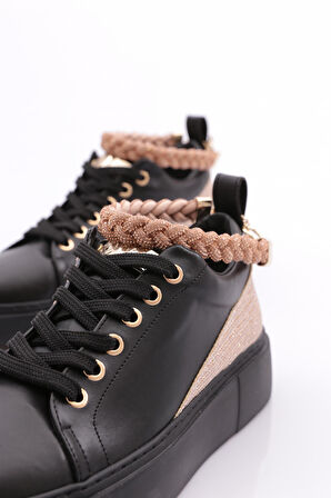Dgn Es851 Kadin Kalin Taban Halhal Detayli Silver Taşli Sneakers Ayakkabi