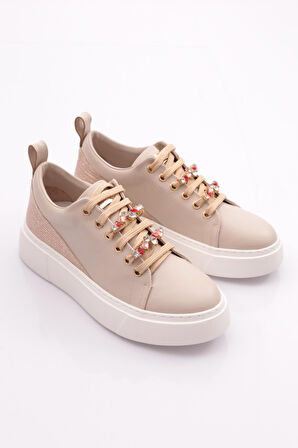 Dgn Es863 Kadin Kalin Renkli Kristal Taşli Sneakers Ayakkabi