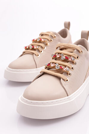 Dgn Es863 Kadin Kalin Renkli Kristal Taşli Sneakers Ayakkabi