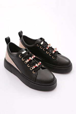 Dgn Es863 Kadin Kalin Renkli Kristal Taşli Sneakers Ayakkabi