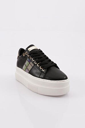 Dgn Es861 Kadın Kalin Taban Silver Taşli Sneakers Ayakkabi