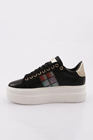 Dgn Es861 Kadın Kalin Taban Silver Taşli Sneakers Ayakkabi