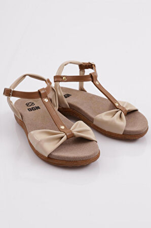 Dgn 2512 Kadın Düz Taban Bilekten Bağlama Sandalet