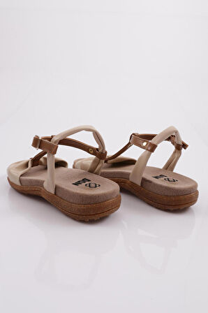 Dgn 2512 Kadın Düz Taban Bilekten Bağlama Sandalet